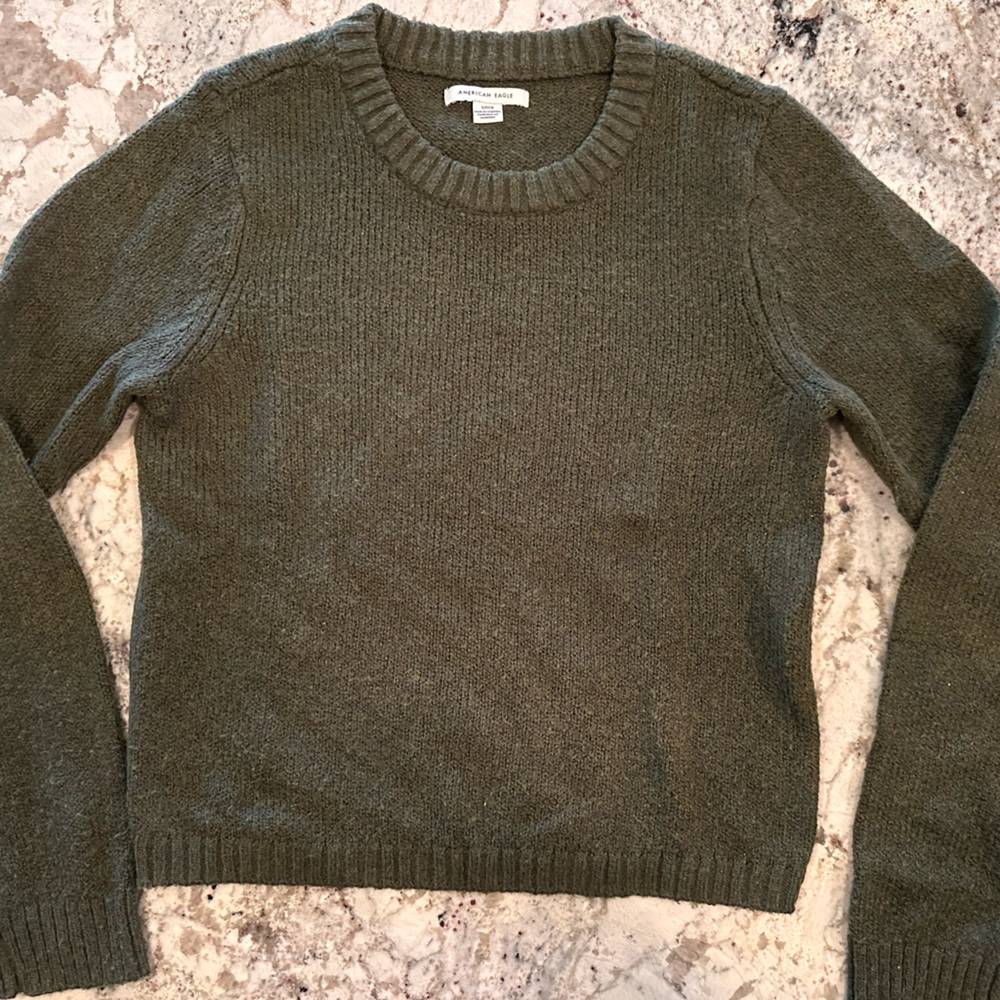 American Eagle Outfitters Dark Green Crewneck Sweater